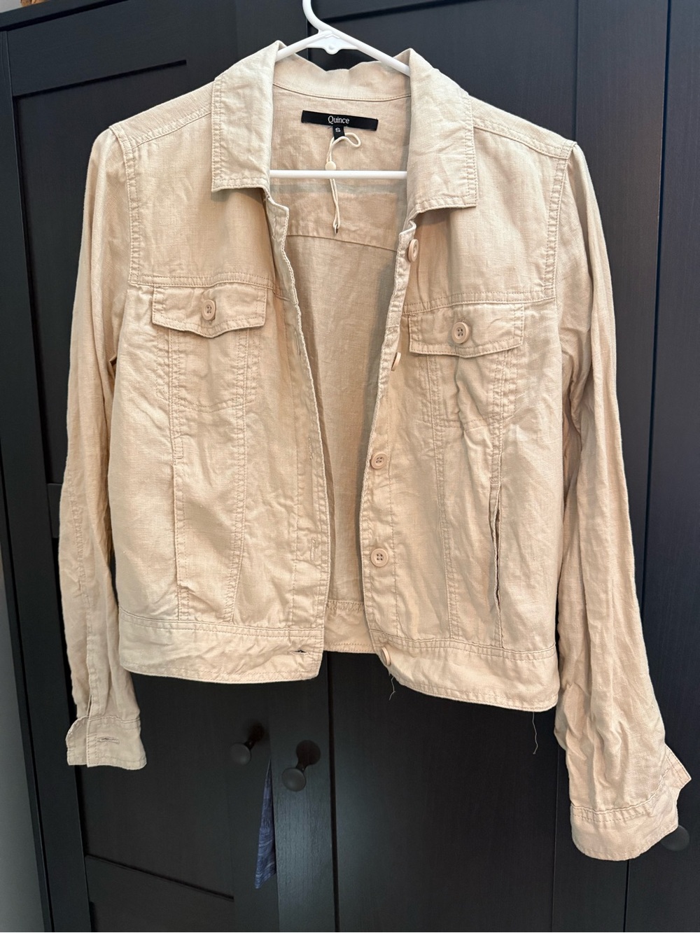 Quince Light Beige Utility Jean Jacket